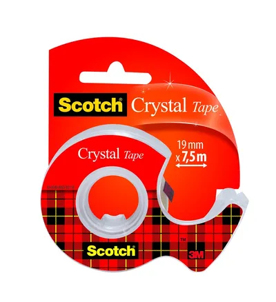 Lepilni trak pisarniški 19/7,5 nevidni Scotch 3M Crystal na stojalu Lepilni trak pisarniški 19/7,5 nevidni Scotch 3M Crystal na stojalu
