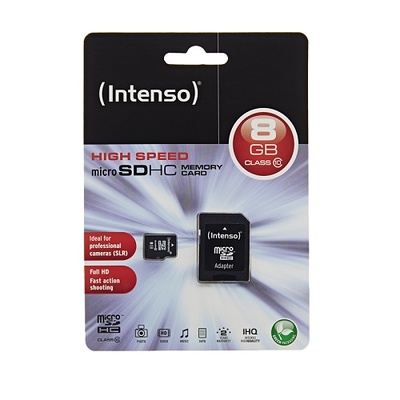Spominska kartica Micro Secure Digital 8GB INTENSO Class10 SDHC + Adapter Spominska kartica Micro Secure Digital 8GB INTENSO Class10 SDHC + Adapter