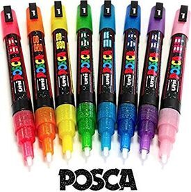 Marker permanentni Uni Posca PC-3ML 0,9-1,3mm z bleščicami zelen Marker permanentni Uni Posca PC-3ML 0,9-1,3mm z bleščicami zelen