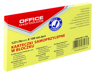 Lističi samolepilni 127x76mm 100 listov Office products