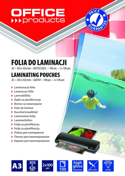 Žepki za plastificiranje A3 100mic 100/1 sijaj Office products Žepki za plastificiranje A3 100mic 100/1 sijaj Office products