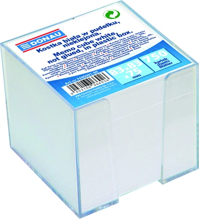 Kocka PVC s papirjem 92x92x92mm Donau 7490001-99 bel papir Kocka PVC s papirjem 92x92x92mm Donau 7490001-99 bel papir