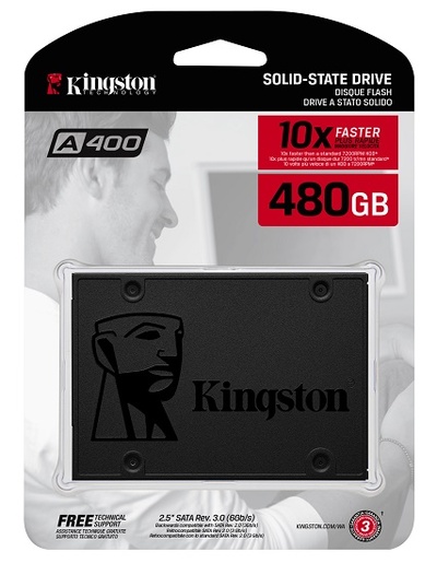Trdi disk 2.5" SATA-3 SSD 480GB KINGSTON A400-series Trdi disk 2.5" SATA-3 SSD 480GB KINGSTON A400-series