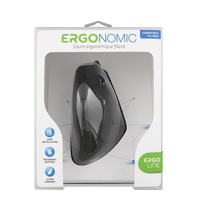Miška T'nB Ergonomic Vertical Mouse wired design USB - black Miška T'nB Ergonomic Vertical Mouse wired design USB - black