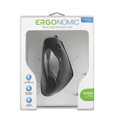 Miška T'nB Ergonomic Vertical Mouse wired design USB - black Miška T'nB Ergonomic Vertical Mouse wired design USB - black