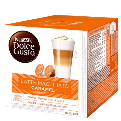 NESCAFE Dolce Gusto Latte Macchiato Caramel 145,6g (16 kapsul) NESCAFE Dolce Gusto Latte Macchiato Caramel 145,6g (16 kapsul)
