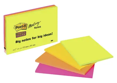 Lističi samolepilni 152x101mm 180 listov 3M Post-it 6445 Lističi samolepilni 152x101mm 180 listov 3M Post-it 6445