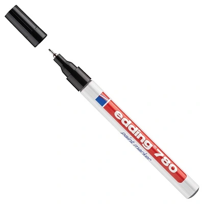 Marker za trajno lakiranje 0,8mm Edding 780 okrogla konica črn Marker za trajno lakiranje 0,8mm Edding 780 okrogla konica črn