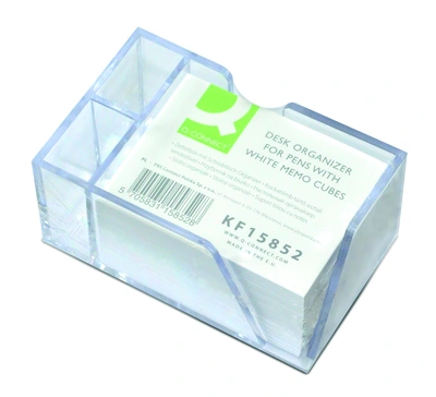Kocka pvc s papirjem 133x84x60mm Q-Connect bel papir Kocka pvc s papirjem 133x84x60mm Q-Connect bel papir