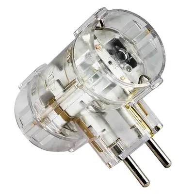 Razdjelnik-T 2-struki 250V transparentni Razdjelnik-T 2-struki 250V transparentni