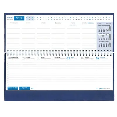 Planer stolni  spiralni Linas srebrni 2024 Planer stolni  spiralni Linas srebrni 2024
