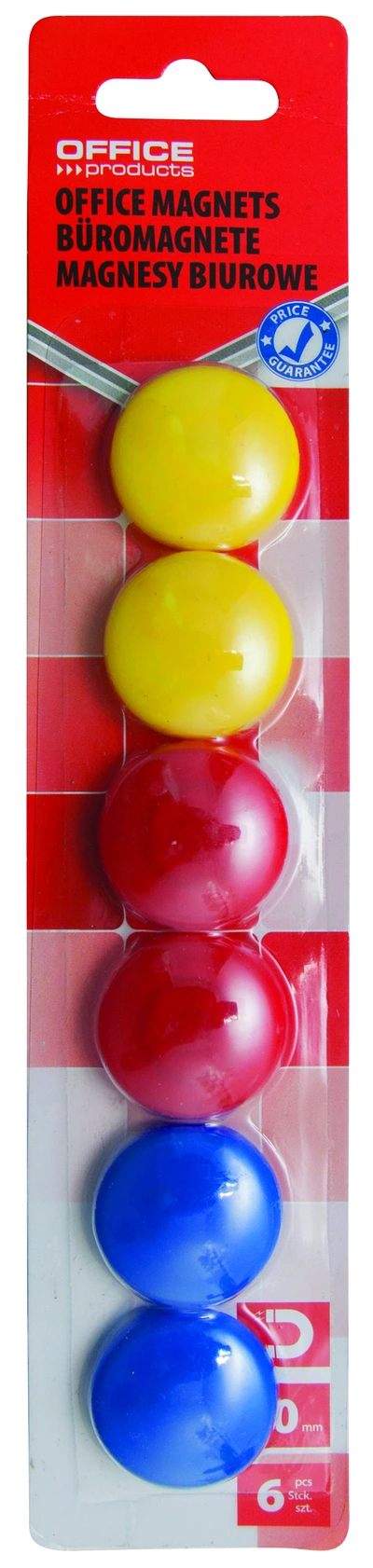 Magneti premer 30mm Office products 6/1 miks barve Magneti premer 30mm Office products 6/1 miks barve