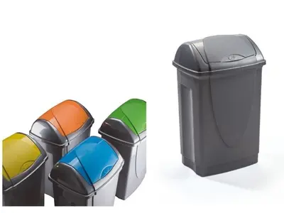 Koš za odpadke pvc 25l klik-klak oglat, sort Koš za odpadke pvc 25l klik-klak oglat, sort