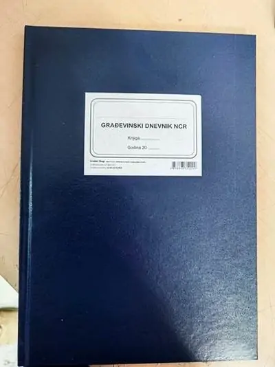 TI.VIII-10 ncr Građevinski dnevnik A4 2x50 listova tvrdi uvez TI.VIII-10 ncr Građevinski dnevnik A4 2x50 listova tvrdi uvez