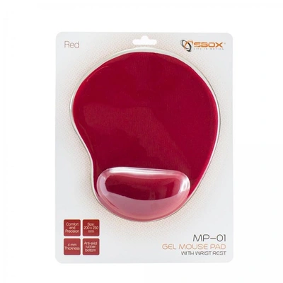 Podloga za miško z gel naslonom za dlan SBOX rdeča Podloga za miško z gel naslonom za dlan SBOX rdeča