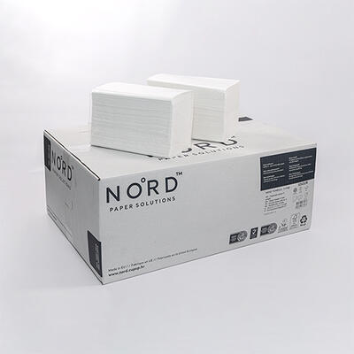 Papirnate brisače v lističih "V" 21x21cm 2-sl. 15/1 bele celuloza