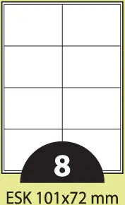 Etiketa laser/inkjet/copy 101,0x72,0 Sticky 100/1 Etiketa laser/inkjet/copy 101,0x72,0 Sticky 100/1
