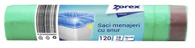 Vrečke za smeti 120L 70x100cm 10/1 HDPE zelene z vezico Zorex Clasic Vrečke za smeti 120L 70x100cm 10/1 HDPE zelene z vezico Zorex Clasic