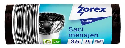 Vrečke za smeti 35L 50x70cm 15/1 LDPE Zorex Clasic črne Vrečke za smeti 35L 50x70cm 15/1 LDPE Zorex Clasic črne