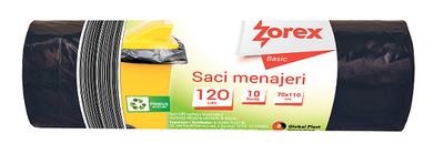 Vrečke za smeti 120L 70x110cm 10/1 LDPE Zorex Basic Vrečke za smeti 120L 70x110cm 10/1 LDPE Zorex Basic