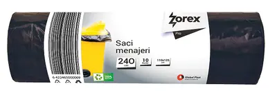 Vrečke za smeti 240L 110x125cm 10/1 LDPE Zorex Pro Vrečke za smeti 240L 110x125cm 10/1 LDPE Zorex Pro