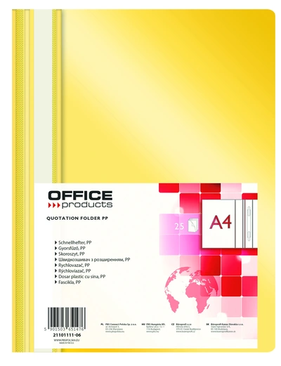 Mapa s plastično sponko A4 Office products 1/1 rumena Mapa s plastično sponko A4 Office products 1/1 rumena