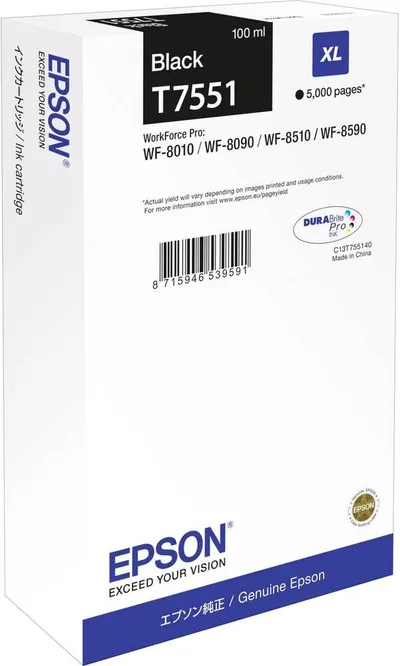 Črnilo EPSON T7551 Black XL original Črnilo EPSON T7551 Black XL original