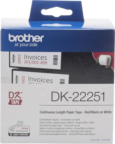 Trak BROTHER DK22251 neskončna papirnata nalepka 62mm x 15.24M Trak BROTHER DK22251 neskončna papirnata nalepka 62mm x 15.24M