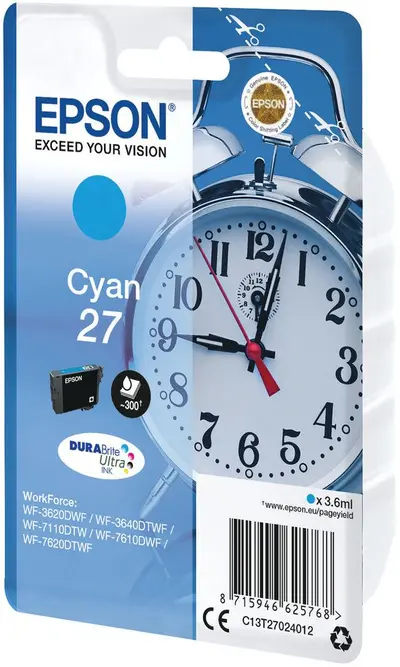 Črnilo EPSON T27024010 Cyan 27 - DURABrite Ultra original Črnilo EPSON T27024010 Cyan 27 - DURABrite Ultra original