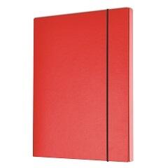 Mapa z elastiko kartonska hrbet-40mm A4 rdeča