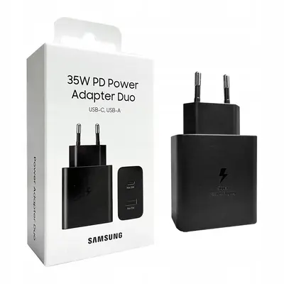 Adapter za napajanje SAMSUNG - Duo hitri hišni polnilec brez kabla, 35W, črn Adapter za napajanje SAMSUNG - Duo hitri hišni polnilec brez kabla, 35W, črn