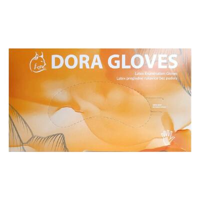 Rokavice iz lateksa za enkratno uporabo brez pudra XL 100/1 Dora