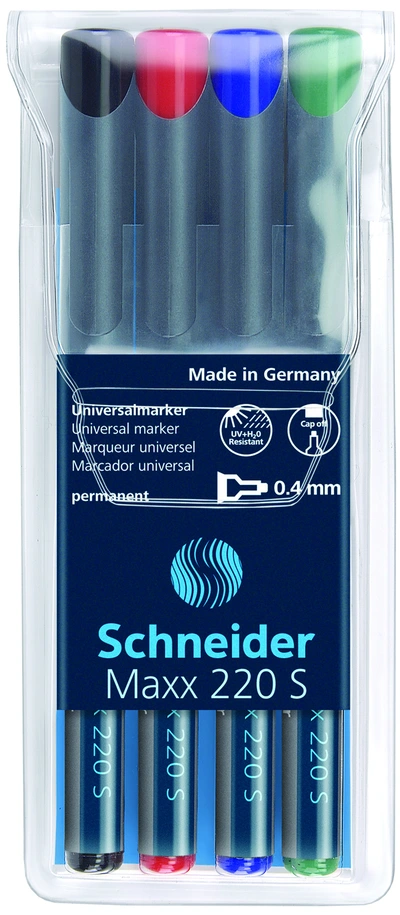 Marker permanentni 0,4mm CD/DVD Schneider Maxx OHP 220 S 4/1 Marker permanentni 0,4mm CD/DVD Schneider Maxx OHP 220 S 4/1
