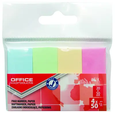 Zastavica 50x20mm 4x50 listov papirnata Office products 4 pastelne barve Zastavica 50x20mm 4x50 listov papirnata Office products 4 pastelne barve