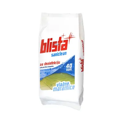 Robčki vlažilni za površine Blista Saniclean 40/1 Robčki vlažilni za površine Blista Saniclean 40/1