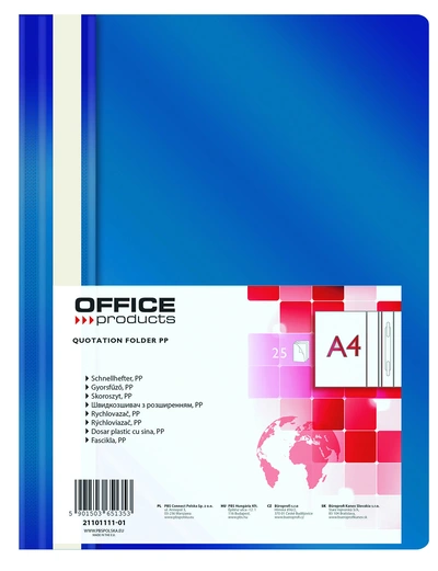 Mapa s kovinsko sponko PVC A4 1/1 temno modra Mapa s kovinsko sponko PVC A4 1/1 temno modra