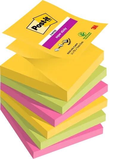 Lističi samolepilni 76X76mm 6x90 "Z" lističev Post-it 3M R330-6SS Super Stick Carnival Lističi samolepilni 76X76mm 6x90 "Z" lističev Post-it 3M R330-6SS Super Stick Carnival