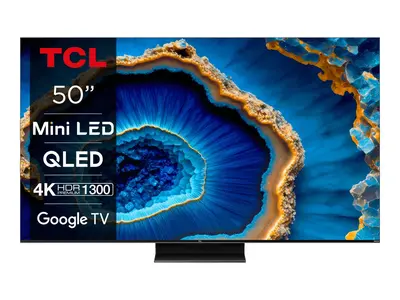 TV TCL 50C805, Mini-LED, QLED, 50", 140cm, UHD, Google TV TV TCL 50C805, Mini-LED, QLED, 50", 140cm, UHD, Google TV