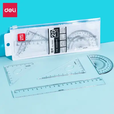 Geometrijski set Deli 4-delni, ravnilo 20cm Geometrijski set Deli 4-delni, ravnilo 20cm