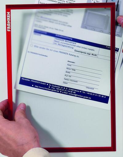 Okvir informacijski A4 Franken Megaframe magnetni rdeč