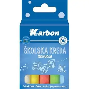 Kreda šolska okrogla brezprašna Karbon 10/1 barvna