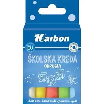Kreda šolska okrogla brezprašna Karbon 10/1 barvna Kreda šolska okrogla brezprašna Karbon 10/1 barvna
