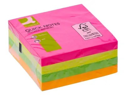 Lističi samolepilni  76x76mm 400 lista Q-Connect Brilliant mix KF10497