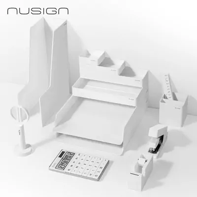 Pisaniški namizni set Nusign ENS003WH – 13-delni, bel