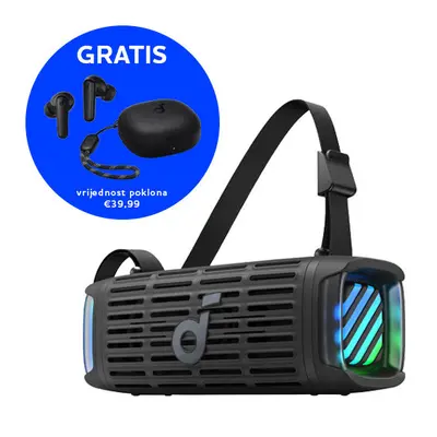 Zvočnik + Slušalke SOUNDCORE Boom 3i + R50i Bluetooth Black Zvočnik + Slušalke SOUNDCORE Boom 3i + R50i Bluetooth Black