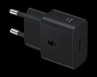 Adapter za napajanje SAMSUNG - hišni polnilec USB Type-C 25W GaN, hitri, bel, BLISTER