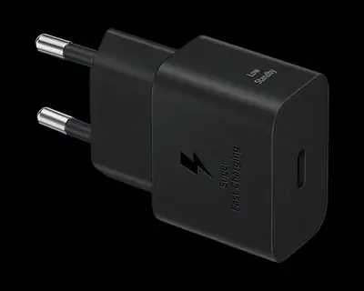 Adapter za napajanje SAMSUNG - hišni polnilec USB Type-C 25W GaN, hitri, bel, BLISTER