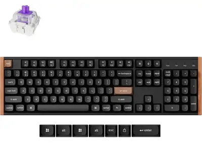 Tipkovnica KEYCHRON K10H-F1 Black Wooden RGB 100% Layout BT 2.4GHz Nebula Switch Gateron 2.0 Magnetic Switch