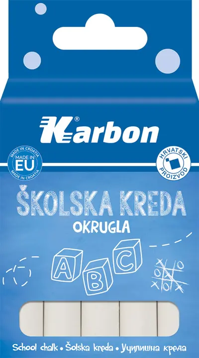 Kreda šolska okrogla brezprašna Karbon 10/1 bela Kreda šolska okrogla brezprašna Karbon 10/1 bela
