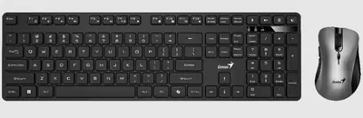 Tipkovnica Genius KM-8216S bežična tipkovnica + miška silent črna